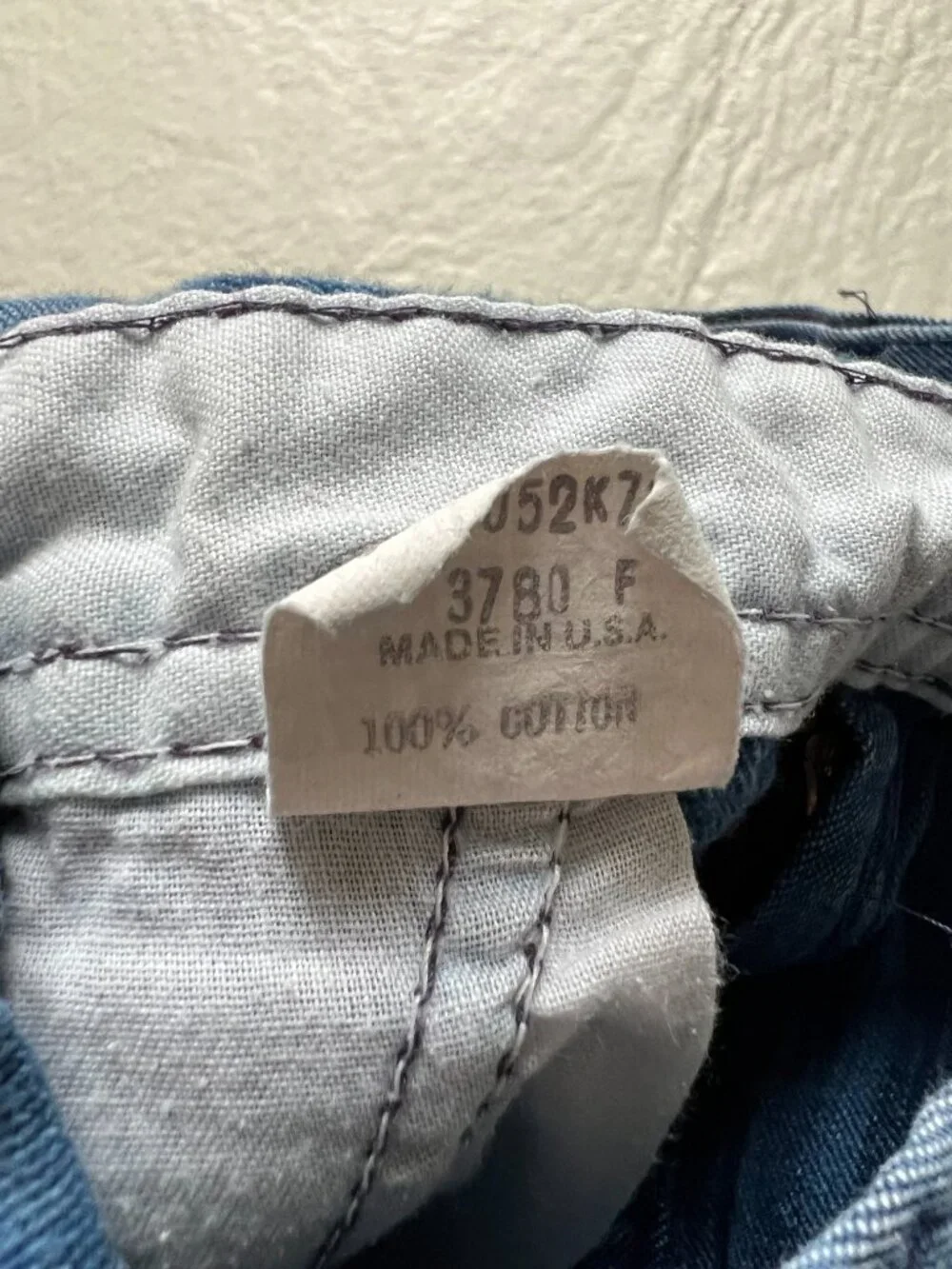 Vintage OshKosh B'gosh overalls 4T 4 T blue denim woven check plaid made in USA
